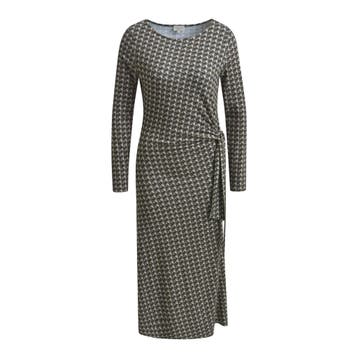 Milano Italy • geblokte jurk • 36, Kleding | Dames, Bruin, Verzenden, Maat 36 (S), Milano Italy