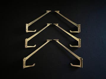 Prachtige Art Deco kapstokhaken van messing, set van 6 stuks, Antiquités & Art