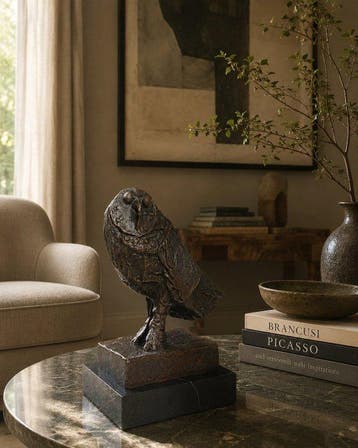 naar pablo picasso - sculptuur, bronzen uil - 23 cm - brons