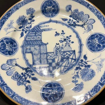 Bord - Porselein - Yongzheng blauw wit bord