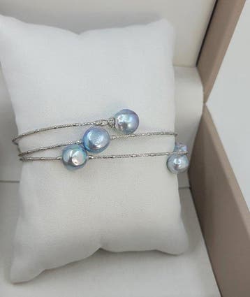 Armband - 18 karaat Witgoud, 8×9 mm zilverkleurige, Bijoux, Sacs & Beauté, Bracelets