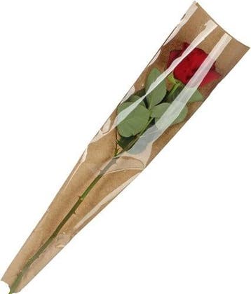 Hoes enkele bloem Bruin kraft 55x13x3 cm pak ca. 50 stuks