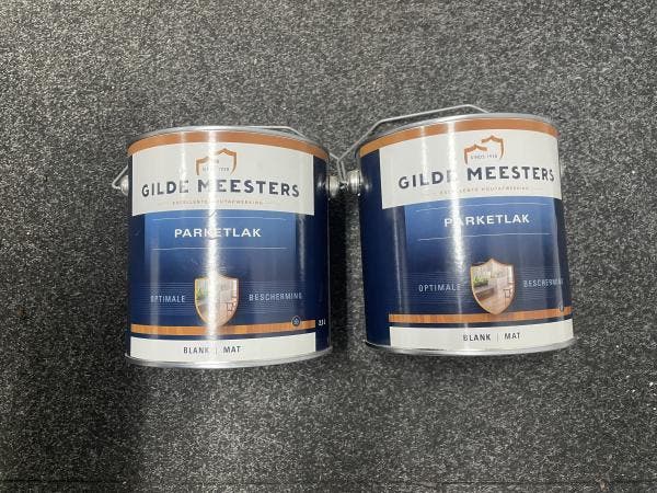 Veiling - 2x Gilde Meesters Parketlak Blank Mat – Waterged, Doe-het-zelf en Bouw, Verf, Beits en Lak