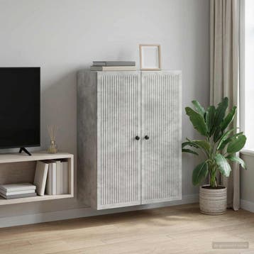 vidaXL Wandkast Betongrijs 66 x 34,5 x 90 cm Bewerkt hout, Verzenden