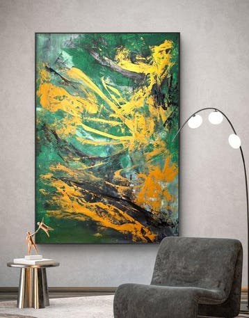 Micha Lenartowicz - Composition with Gold - XXL, Antiquités & Art