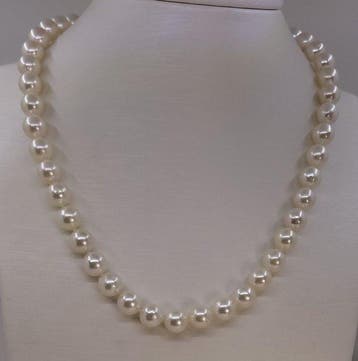 Collier Perles Akoya certifiées ALGT - 8,4 x 8,9 mm