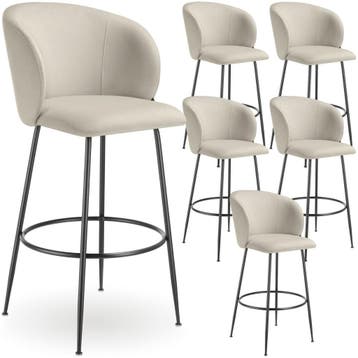 Barkruk Luana, met rugleuning, fluweellook, Huis en Inrichting, Barkrukken, Verzenden, Nieuw