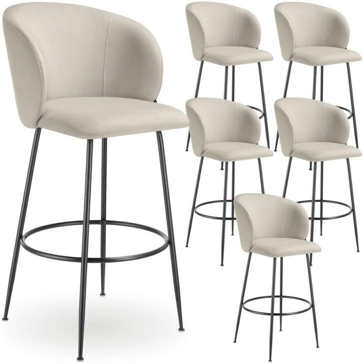 Barkruk Luana, met rugleuning, fluweellook, Maison & Meubles, Tabourets de bar, Envoi