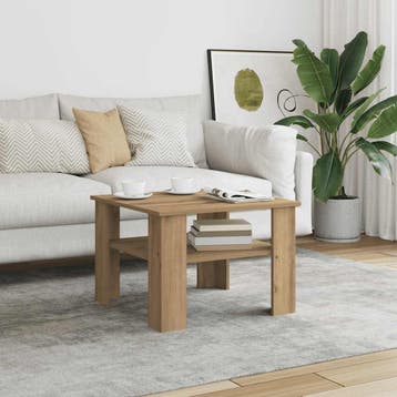 vidaXL Salontafel 60x60x42 cm bewerkt hout artisanaal, Verzenden