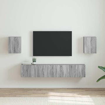 vidaXL TV Wandkast 2 st Grijs Sonoma Bewerkt hout, Verzenden, Nieuw