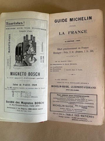 Michelin - Guide Michelin France (10 ° Année) - 1909