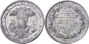 Zinnmedaille 1876 Erfurt, Postzegels en Munten, Verzenden, België