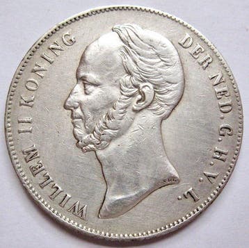 Nederland. Willem II. 2 1/2 Gulden 1849 - Schaarser jaartal