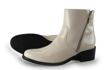 19v69 Italia Enkellaarzen in maat 40 Wit, Kleding | Dames, Verzenden, Wit, Lage of Enkellaarzen, Zo goed als nieuw
