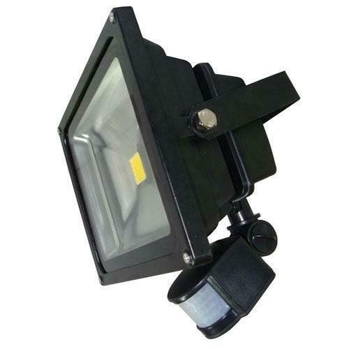 50W LED / PIR schijnwerper Warm Wit 3000K zwarte, Tuin en Terras, Buitenverlichting, Verzenden