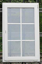 pvc raam , chassis van 86 x 135  creme / blauwgrijs, 75 tot 150 cm, Kunststof, Raamkozijn, Nieuw