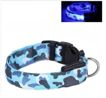 LED Halsband Camo BLAUW, Verzenden