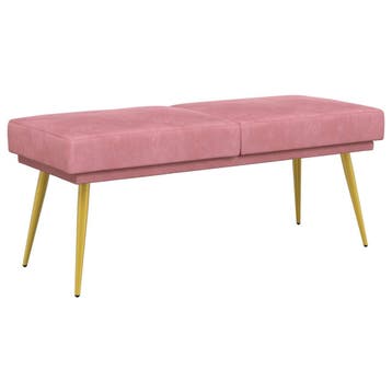 vidaXL Dubbel-laags bank Roze 120 x 45 x 46 cm Fluweel, Verzenden
