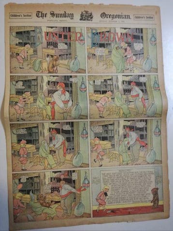Buster Brown - 11 Pages de journaux et bandes dessinées -