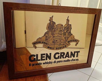 Glen Grant Whisky - Spiegel - Glas, Hout - Kader voor