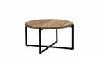 Apple Bee Condor loungetafel Black met rond teak blad Ø 74, Tuin en Terras, Tuinsets en Loungesets, Nieuw