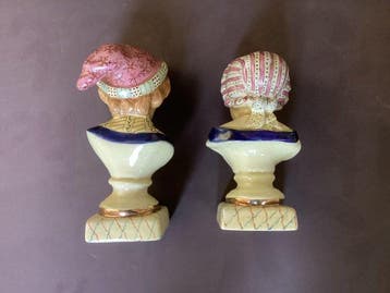 staffordshire - Figure - Porseleinen buste paar (2) -, Antiquités & Art