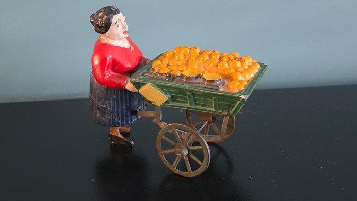 Jouet France - Blikken speelgoed - Lady Fruits Vendor,, Antiquités & Art, Antiquités | Jouets