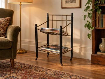 Tijdschriftenhouder - Hout, Messing - Lectuurhouder