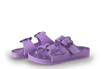 Birkenstock Slippers Meisjes in maat 28 Paars, Verzenden, Jongen of Meisje, Schoenen, Zo goed als nieuw