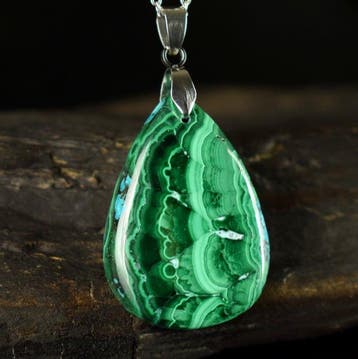 Malachite avec Chrysocolle - Haute Qualité - Motifs