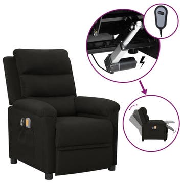 vidaXL Massagestoel elektrisch stof zwart, Huis en Inrichting, Verzenden, Nieuw