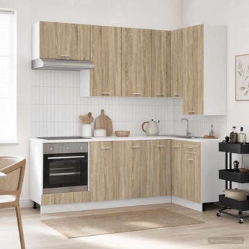 vidaXL Keukenblok LYON 8 st Sonoma Eiken Bewerkt hout, Huis en Inrichting, Verzenden, Nieuw