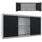 vidaXL Gereedschapskast voor aan de wand metaal grijs en, Doe-het-zelf en Bouw, Verzenden, Nieuw