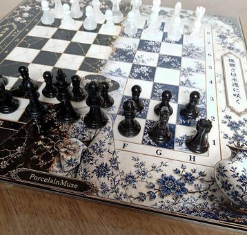 Nyx - PorcelainMuse – Imperial Duality Chess Set | Limited, Antiek en Kunst