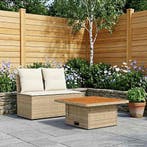 vidaXL 2 Stuk Tuin middelste sofa met opklaptafel poly, Verzenden