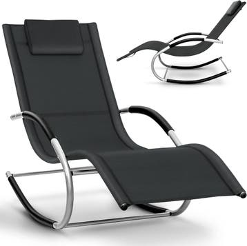 Ligbed - Ligstoel - Zonnebed - Relaxstoel - Antraciet - Till, Verzenden, Nieuw