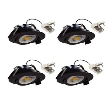 Spots inbouw Liv Inbouwspot Zwart 4 stuks Binnenverlichting, Verzenden
