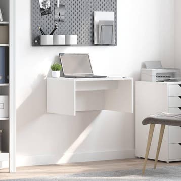 vidaXL Aan de muur bevestigd bureau Wit Bewerkt hout 60 x 45, Verzenden