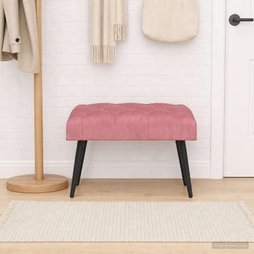 vidaXL Bank met knopen tufting Roze 60 x 40 x 45 cm Fluweel, Verzenden