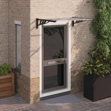 vidaXL Deurluifel 122x90 cm polycarbonaat zwart en, Verzenden