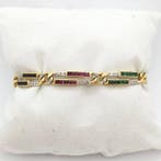 Bracelet - 18 carats Or jaune Diamant (Naturelle) - Saphir
