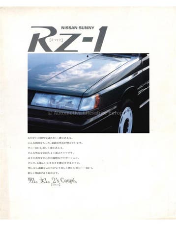 1989 NISSAN SUNNY RZI BROCHURE JAPANS, Ophalen of Verzenden, Nieuw