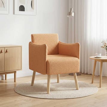 vidaXL Accentstoel Beige Bouclé, Verzenden, Nieuw