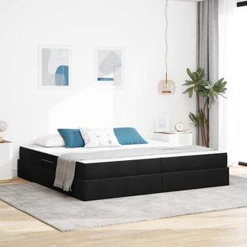 vidaXL Opbergbed met matras met matras Zwart 200 x 200 cm, Verzenden, Nieuw