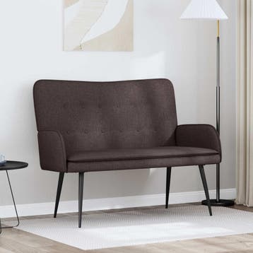 vidaXL 2-Zits Sofa Donkerbruin 115 x 61 x 87 cm Stof, Verzenden, Nieuw