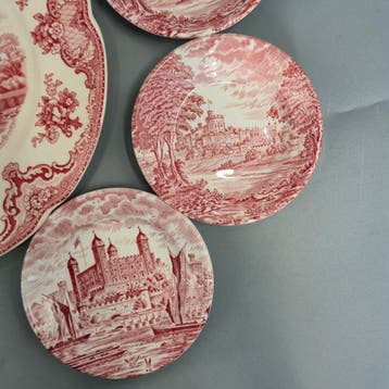 Eetservies - Enoch Wedgwood & Johnson Bros Teller Set – Pink, Antiek en Kunst