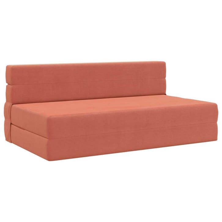 vidaXL Vouwsofa Bed Rood Oranje 203 x 152 x 15 cm Corduroy, Huis en Inrichting, Zetels | Zetels, Nieuw, Verzenden