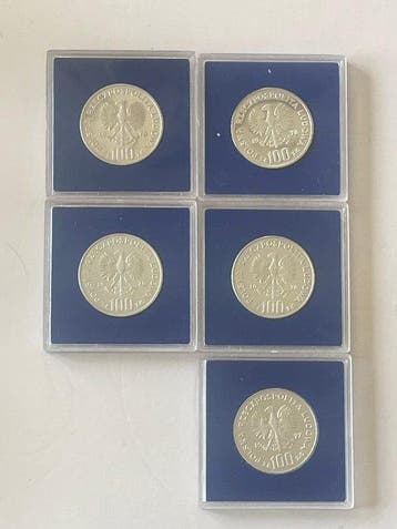 Pologne. 100 Z 5er Set Silber-Gedenkmünzen Polen 1977–1979