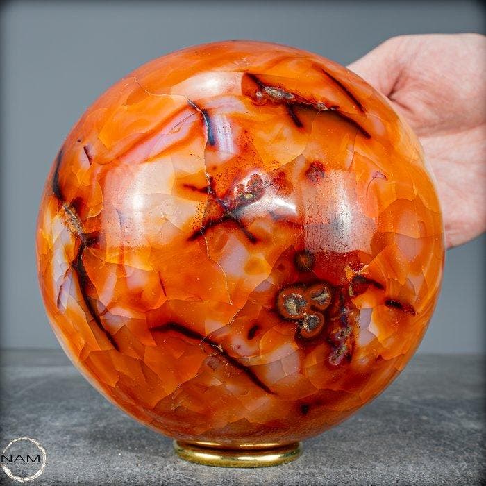 Prachtige natuurlijke karneool Sphere- 2985.73 g, Collections, Minéraux & Fossiles