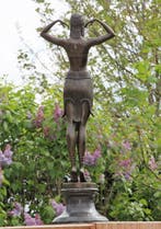 Sculpture, scarab naar chiparus - 50 cm - bronze et marbre